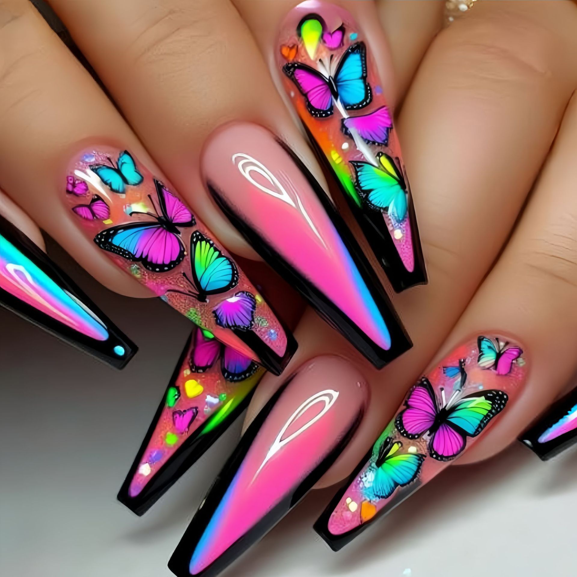Nail Art Wedding - 여성용 짧은 중간 길이의 가짜 손톱