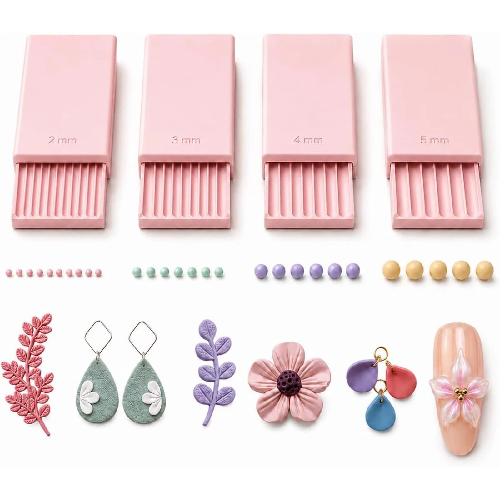 Nail Art Gel - 4개입 3D 프린트 클레이 젤 볼