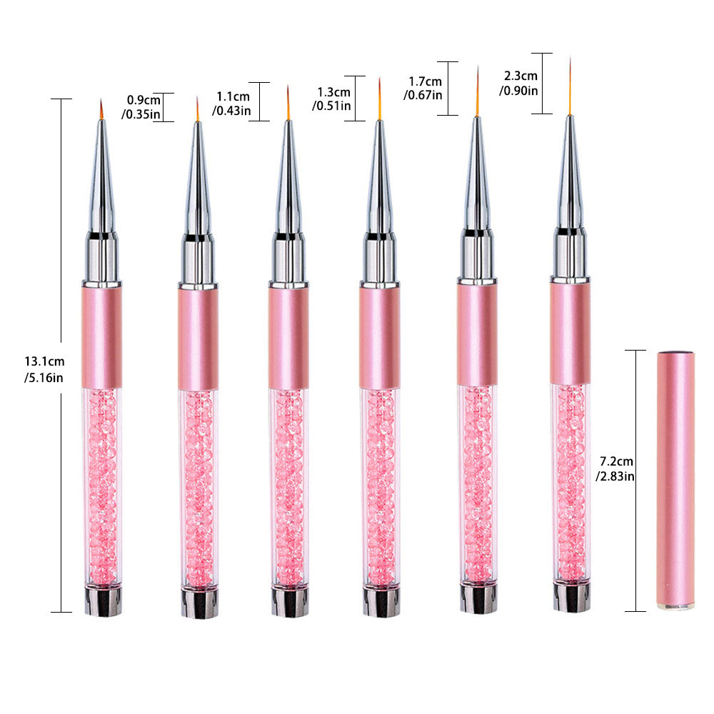 Nail Art Kaki - 6개/세트 아크릴 프렌치 스트라이프 네일 아트