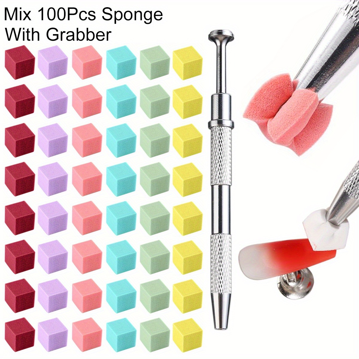 Nail Art Kaki - 1/50/100Pcs 스퀘어 네일 아트 스폰지 세트