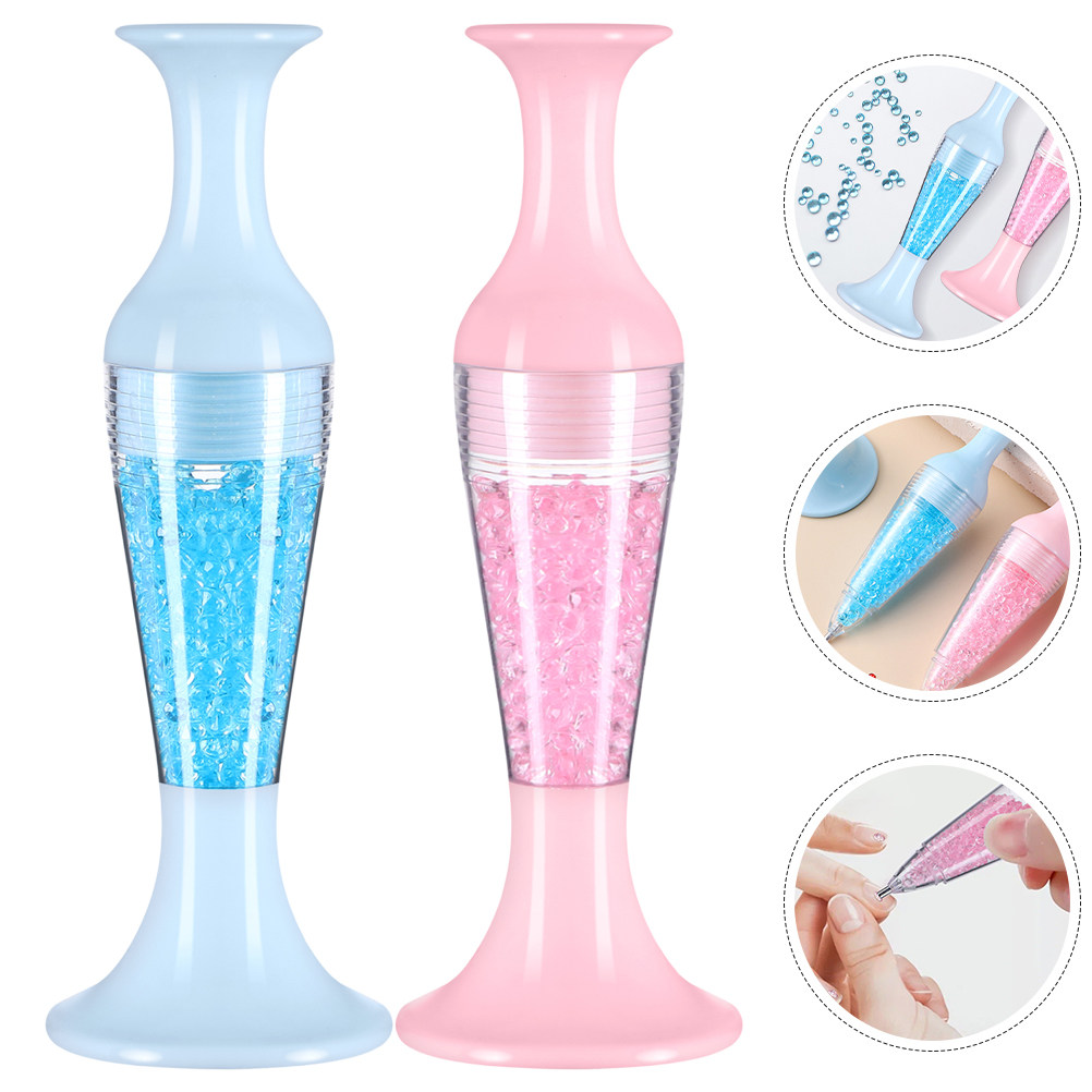 Nail Art Dotting Tool - 2개입 다이아몬드 아트 펜 꽃병 모양