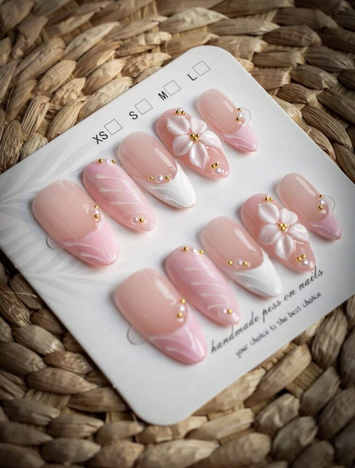 아몬드 모양의 핸드메이드 네일 10개, 은은한 누드 핑 - Nail Art Wedding 리뷰 및 가격
