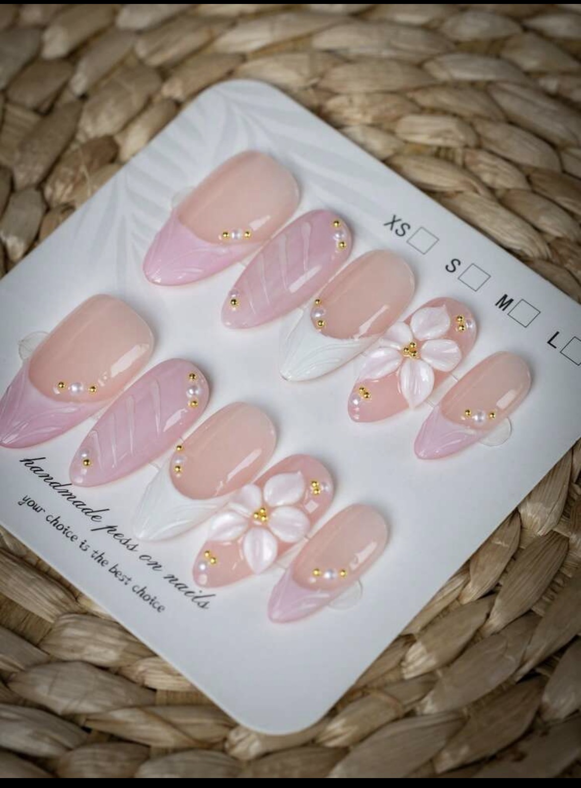 아몬드 모양의 핸드메이드 네일 10개, 은은한 누드 핑 - Nail Art Wedding 리뷰 및 가격