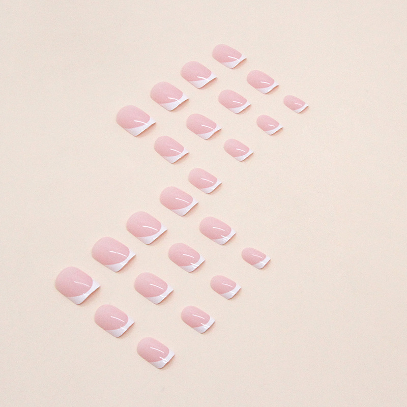 짧은 사각형 프레스온 네일 누드 화이트 클래식 프렌치  - Nail Art Wedding 리뷰 및 가격