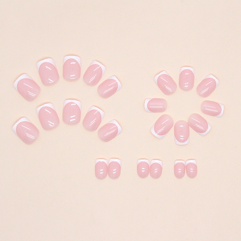 짧은 사각형 프레스온 네일 누드 화이트 클래식 프렌치  - Nail Art Wedding 리뷰 및 가격