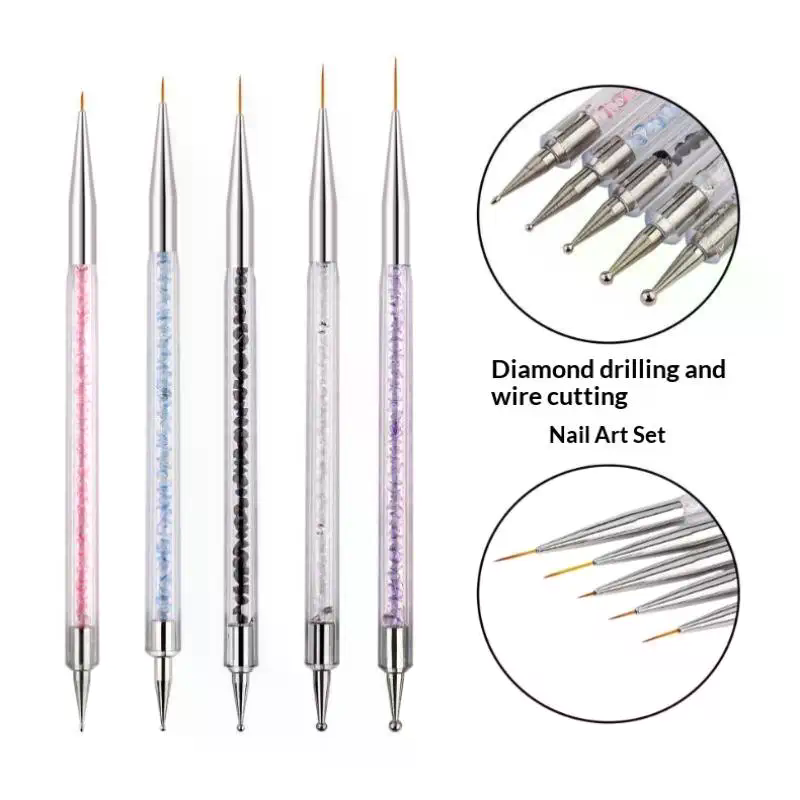 5종 라인스톤 피커 스트라이프 라이너 브러쉬 세트 네일 - Nail Art Dotting Tool 리뷰 및 가격