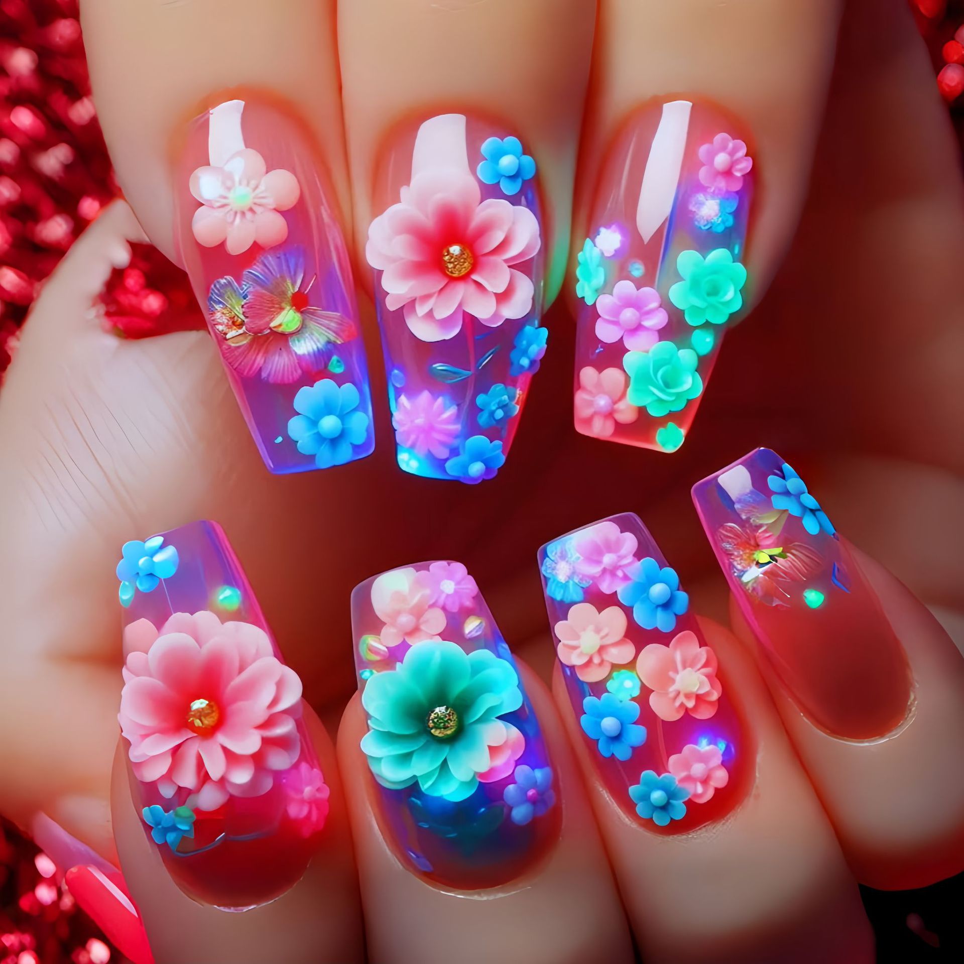 여성용 짧은 중간 길이의 가짜 손톱 그라데이션 퍼플 핑 - Nail Art Wedding 리뷰 및 가격