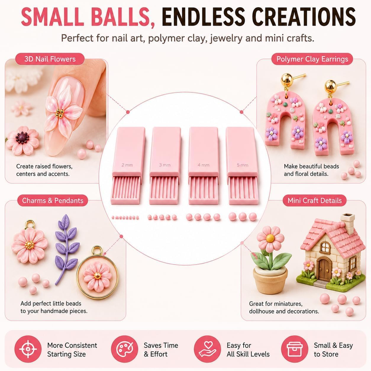 4개입 3D 프린트 클레이 젤 볼 메이커 도구, 3D  - Nail Art Gel 리뷰 및 가격