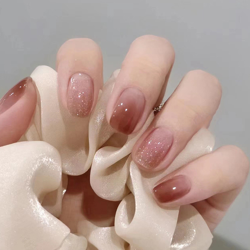 밝은 핑크 그라데이션 컬러 가짜 네일 아트 프레스 네일 - Nail Art Wedding 리뷰 및 가격