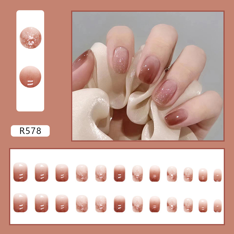 밝은 핑크 그라데이션 컬러 가짜 네일 아트 프레스 네일 - Nail Art Wedding 리뷰 및 가격