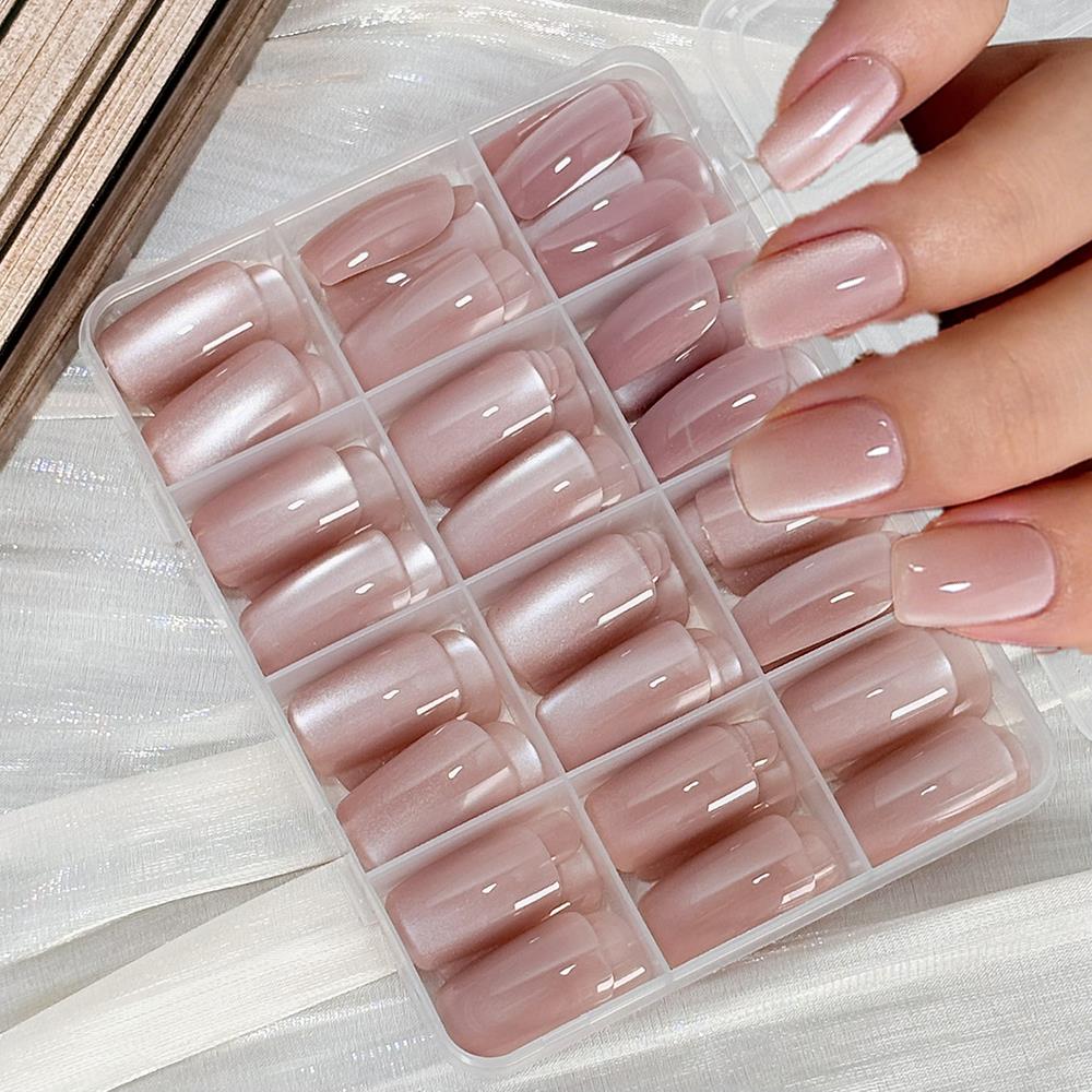 144개입 광택 누드 핑크 캣츠아이 네일 팁, 여성용  - Nail Art Pink Cat Eye 리뷰 및 가격