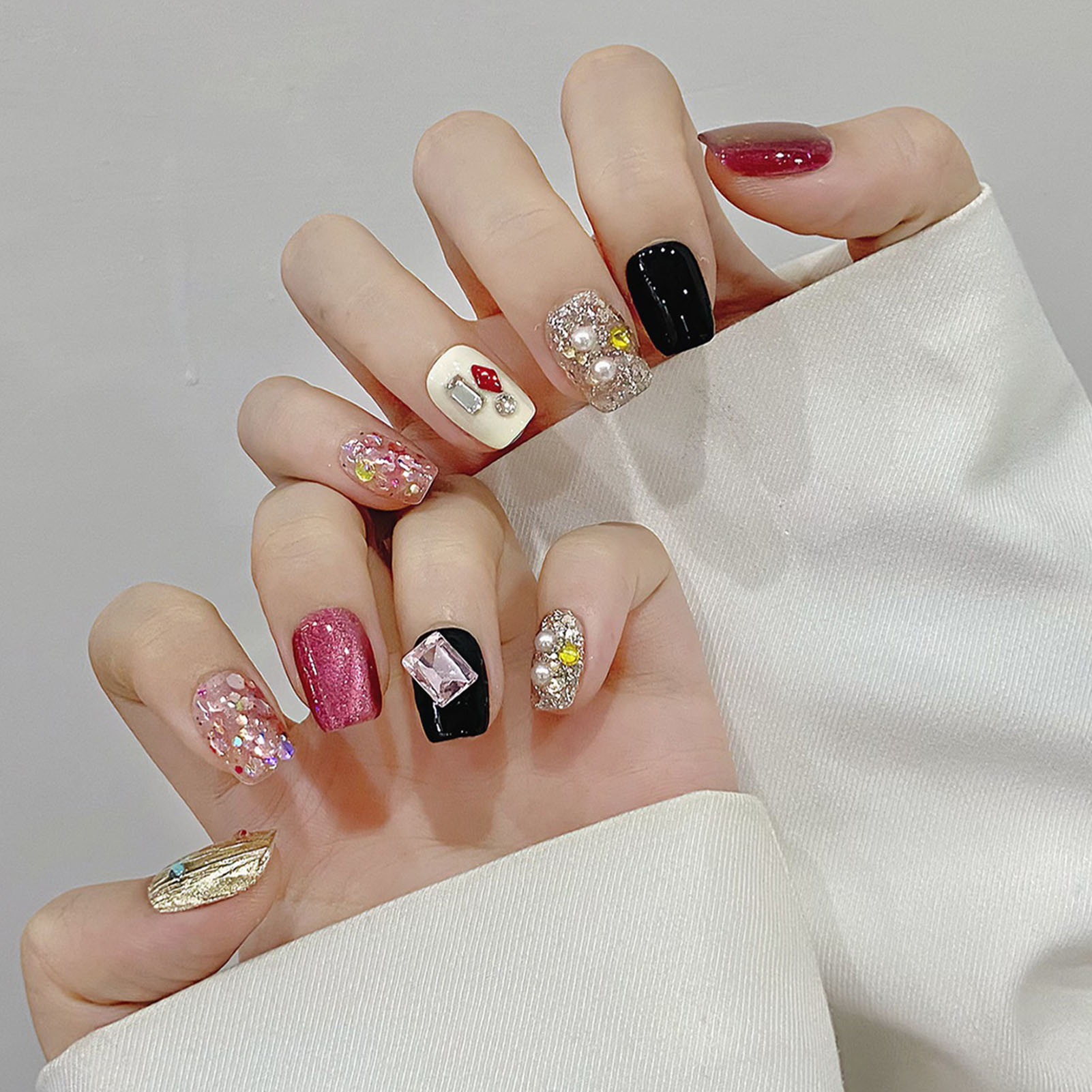 수제 프레스 네일 글리터 핑크 스팽글 고양이 눈 광택  - Nail Art Pink Cat Eye 리뷰 및 가격