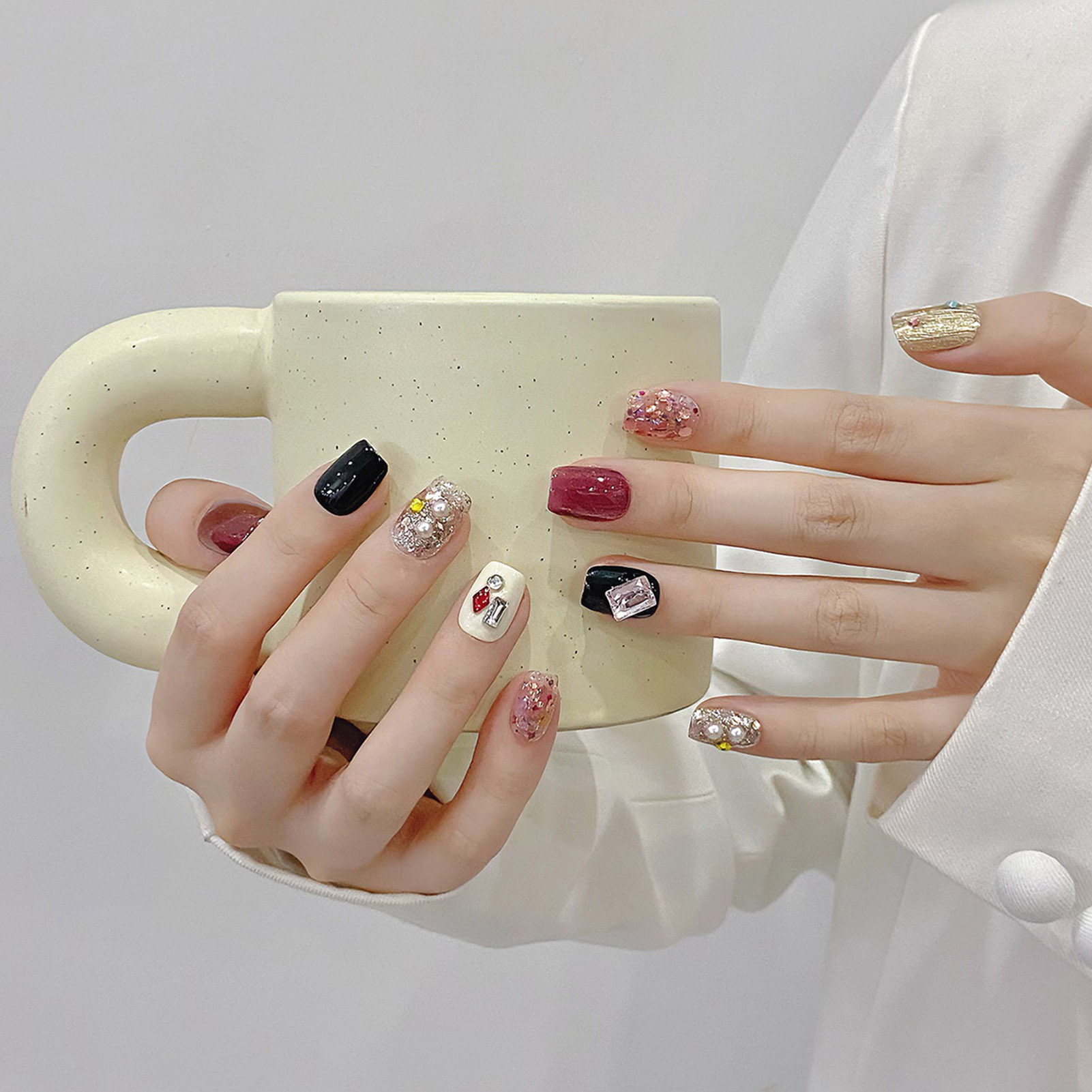 수제 프레스 네일 글리터 핑크 스팽글 고양이 눈 광택  - Nail Art Pink Cat Eye 리뷰 및 가격