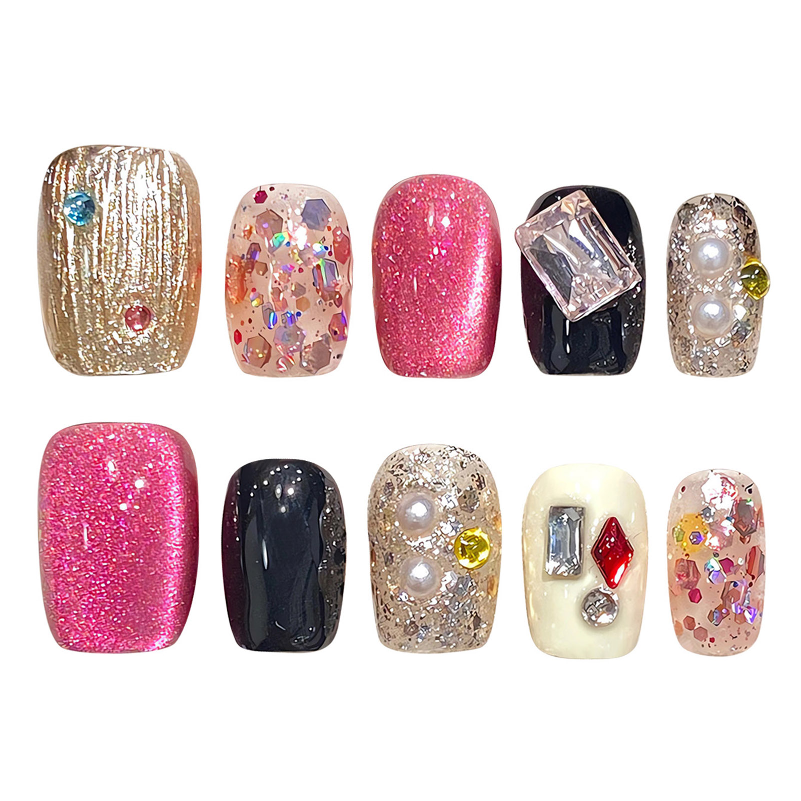 수제 프레스 네일 글리터 핑크 스팽글 고양이 눈 광택  - Nail Art Pink Cat Eye 리뷰 및 가격