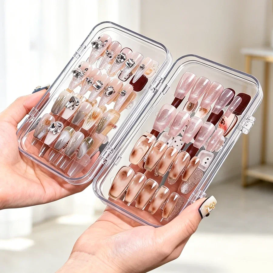 투명 접이식 프레스온 네일 보관함, 살롱 및 DIY 네 - Nail Art Kaki 리뷰 및 가격