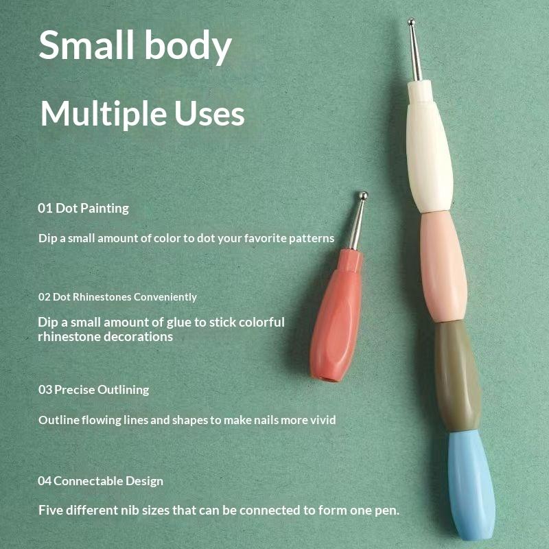 네일 아트 도트 펜 세트 5개 인터락형 멀티컬러 핸들  - Nail Art Dotting Tool 리뷰 및 가격