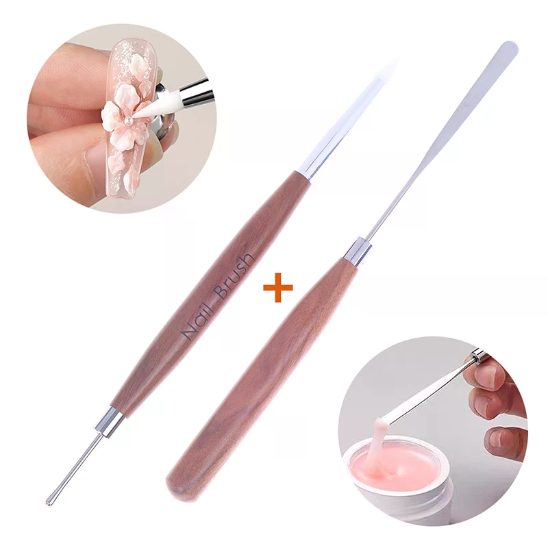 2Pcs 더블 엔드 실리콘 도팅 펜 샌달우드 핸들 네일 - Nail Art Dotting Tool 리뷰 및 가격