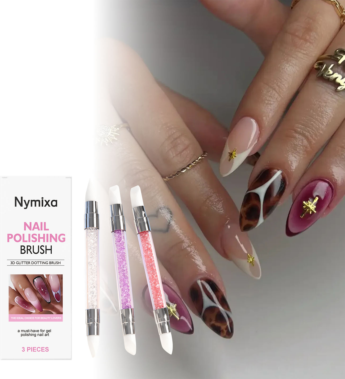 니믹사 3종 듀얼 헤드 실리콘 네일 아트 펜 글리터 픽 - Nail Art Dotting Tool 리뷰 및 가격